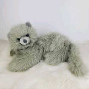Vintage Dakin 1991 Gray Long Hair Persian Cat with Brush Plush 13"